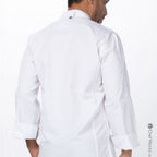 Thumbnail image #2 for Chef Works Re: Collection REBCLZ-WHT-L White Poly/Cotton Long-Sleeve Chef Coat, Large, Roll-Up Sleeves, 2-Way Zipper