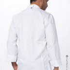 Thumbnail image #2 for Chef Works Re: Collection REBCLZ-WHT-3XL White Unisex Long-Sleeve Chef Coat, 3XL, 65/35 Recycled Polyester/Cotton