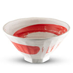 Thumbnail image #1 for Korin Inc BWL-399 Ceramic Bowl, 39 oz, 7-3/4" Diameter, White with Red Brushstroke Design