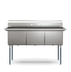 Thumbnail image #5 for KoolMore 60-Inch 3-Compartment Commercial Sink with 18x18x14 Bowls and Backsplash