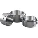 Thumbnail image #1 for Alegacy Foodservice Products Eagleware EW0812WC 8-1/2 Qt Aluminum Sauce Pot with Cover and Riveted Handles