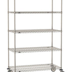 Thumbnail image #1 for Metro Super Erecta SE-2154S-80-M5 Mobile Wire Shelving Unit, 54"W x 21"D x 80"H, 900 lb. capacity per unit, 1" shelf adjustment, (5) wire shelves