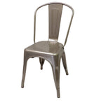 Thumbnail image #1 for JustChair Manufacturing Industrial Collection S42518 Stacking Side Chair, Metal Back and Seat, Tolix Style, Steel Frame
