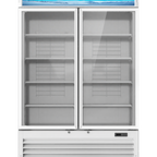 Thumbnail image #1 for Blue Air FSE LLC BGM49W-HC Two-Section Glass Door Refrigerated Merchandiser, 49 Cu. Ft., White, Bottom-Mount Self-Contained, Double Pane