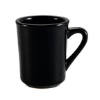 Thumbnail image #1 for CAC China Tango TG-17-BLK Porcelain Embossed Coffee Mug, 8 oz, Black Case of 3 Dozen