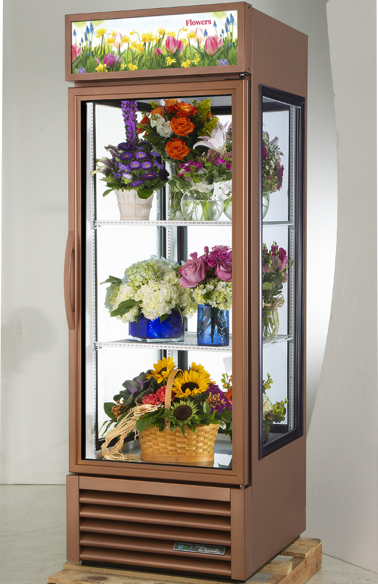 Product image #5 for True One-Section Floral Merchandiser Refrigerator with Hinged Low-E Glass Door
