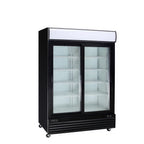 Thumbnail image #1 for MVP Group LLC Kool-It KGM-36 Two-Section Glass Door Refrigerated Merchandiser, 31.1 cu. ft., Black, Bottom-Mount
