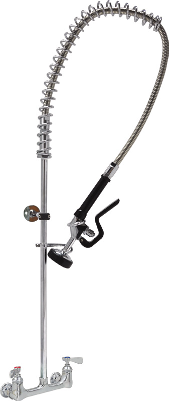 Product image #2 for John Boos Lead-Free Splash-Mount Pre-Rinse Unit with Flexible Stainless Steel Hose, 8" Centers