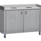 Thumbnail image #1 for Steril-Sil MTC56-2 Mobile Trash/Recycling Counter, 80 Gallon, Stainless Steel, (2) 8-Inch Round Drop Openings