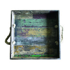 Thumbnail image #1 for G.E.T. Urban Renewal WB-1616-RWD Square Reclaimed Wood Serving Tray with Rope Handles, 15-1/2" x 15-1/2" x 3-1/4"