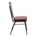 Thumbnail image #2 for Flash Furniture Hercules FD-C01-SILVERVEIN-BURG-VY-GG Stacking Banquet Chair, Burgundy Vinyl Upholstery, Silver Vein Frame