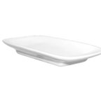 Thumbnail image #1 for International Tableware Pacific MD-117 Porcelain Rectangular Sauce Plate, 7" x 3", Embossed Rim Case of 3 Dozen