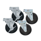 Thumbnail image #1 for Component Hardware CSTPK-4PSP 4-Inch Polyolefin Swivel Plate Caster Pack, 2 Swivel/2 Brake, 250 lb Capacity Each