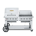 Thumbnail image #1 for Crown Verity Mobile Cooking CV-RCB-60RWP Mobile LP Gas Charbroiler, 8 Burners, Stainless Steel, 69 in.