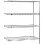 Thumbnail image #1 for Metro Super Erecta SE-1836C-63-A4 Wire Add-On Shelving Unit, 36"W x 18"D x 63"H, Chrome, 4 Shelves
