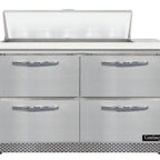 Thumbnail image #1 for Continental Refrigerator SW48N10C-FB-D 48-Inch 2-Section Sandwich Prep Refrigerator, 4 Drawers, Front-Breathing, 10-Pan Top