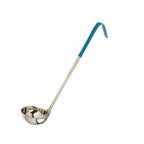 Thumbnail image #1 for Concasse MCCAI06A 6 oz Stainless Steel Ladle with Aqua Plastic Handle Case of 144