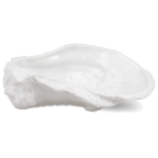 Thumbnail image #1 for JB Prince R968 Ridged Porcelain Oyster Dish, White, 5"L x 1-1/2"W x 3"H, 2 oz.