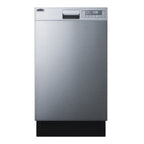 Thumbnail image #1 for Summit Commercial DW18SS4 Built-In Dishwasher, 18" Wide, 8-Place-Setting Capacity, Touch Controls, LED Display, Stainless Steel Interior