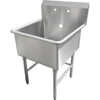 Thumbnail image #1 for IMC/Teddy SCS-16-1620 One-Compartment Stainless Steel Scullery Sink, 19"W x 24"D x 44"H, 16"W x 20"D x 14" Deep, 10"H Backsplash