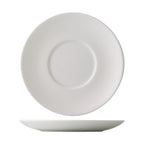 Thumbnail image #1 for CAC China Everest EVT-36 Porcelain Round Saucer, 4-5/8" Diameter, Bone White Case of 3 Dozen
