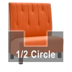 Thumbnail image #1 for ATSMFG ATS AT&S-AHC-K48-RD GR6 Kevin Half Circle Booth, single, 48" x 90" x 48" long x 48" high, Raindrop back, removable sinuous spring seat with
