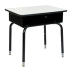 Thumbnail image #1 for Flash Furniture FD-DESK-GY-GG Adjustable-Height Student Desk, Gray Laminate Top, Open Metal Book Box, 24"W x 18"D