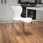 Thumbnail image #2 for Flash Furniture LF-7-07C-WH-GG Stackable Chair, Plastic Back and Seat, Chrome Frame, White