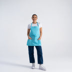 Thumbnail image #1 for Chef Works F10-TUR-0 Three-Pocket Apron, 25"L x 27.5"W, Turquoise, Poly/Cotton, Adjustable Neck Buckle
