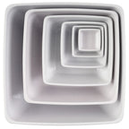 Thumbnail image #1 for Libbey APS Germany - Pure APS 84424 Square White Melamine Restaurant Bowl, 1-3/4 oz., 2-5/8"