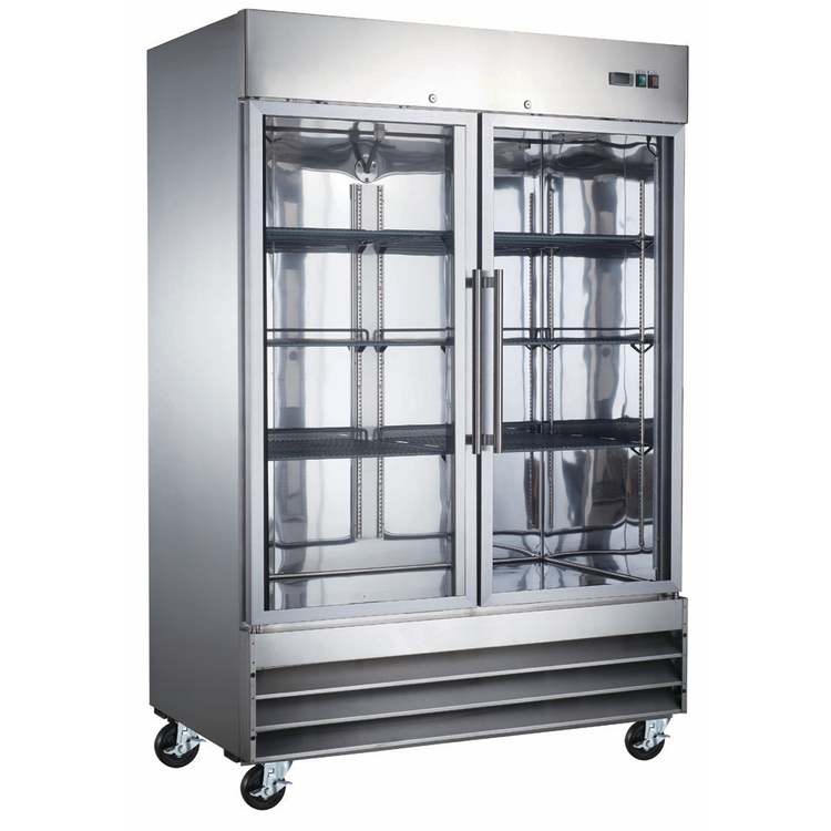 Product image #2 for Black Diamond 54-Inch Wide 2-Section Glass Door Reach-In Refrigerator, 48 Cu. Ft., Bottom-Mounted Self-Contained