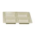 Thumbnail image #1 for Thunder Group Passion PS5104V 4-Compartment Melamine Plate, Beige, 13-1/2" Square Case of 36