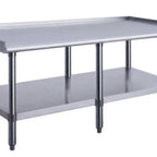 Thumbnail image #1 for Dukers Appliance Co., USA Ltd. DCES-3060 Stainless Steel Equipment Stand, 60"W x 30"D x 24"H, Upturned Top, Adjustable Undershelf
