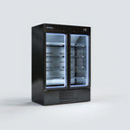 Thumbnail image #1 for Infrico USA IMD-ERC130PH Refrigerated Bottle Display Merchandiser, 2 Glass Doors, 4 Shelves, 40 cu. ft., Bottom-Mounted Refrigeration