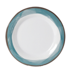 Thumbnail image #1 for G.E.T. Diamond White WP-7-DW-KNB . . Melamine Plate, 7-1/2" Round, Wide Rim, Kanello Blue Dozen Case of 4 Dozen