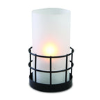 Thumbnail image #2 for Sterno Industrial Chic 80392 Liquid Wax Candle Lamp, 5-1/2"H x 3-1/4" Diameter, Frosted Glass Globe, Black Metal Base
