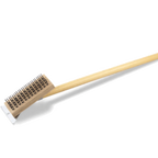 Thumbnail image #1 for Alegacy Foodservice Products GB8700 Grill Brush with Scraper, Steel Wire Bristles, 27" Handle