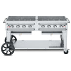 Thumbnail image #1 for Crown Verity Mobile Cooking CV-RCB-60 Mobile LP Gas Charbroiler, 8 Burners, Stainless Steel, 69"