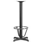 Thumbnail image #1 for Flash Furniture XU-T2222-BAR-3CFR-GG Bar-Height X-Base Table Base, 22" x 22" x 42"H, 3" Column, Chrome Foot Ring, Black
