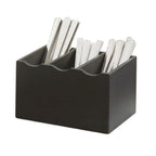 Thumbnail image #1 for Cal-Mil Midnight Bamboo 1244-96 3-Compartment Bamboo Cutlery Holder, 8-1/4"W x 5-1/2"D x 4-3/4"H