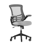 Thumbnail image #1 for Flash Furniture BL-X-5M-DKGY-RLB-GG Swivel Task Chair, Adjustable Height, Mesh Back, Padded Arms, Upholstered Seat