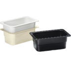Thumbnail image #1 for G.E.T. GET ML-28-W Melamine Food Pan/Insert, GN 1/4 Size, 4" Deep, White Case of 6