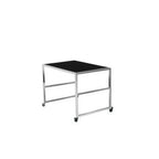Thumbnail image #1 for Eastern Tabletop NT7693GGBKS Rectangular Nesting Table with Metal Base, Laminate Top, Casters and Storage Shelf