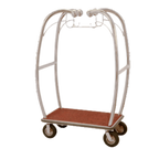 Thumbnail image #1 for AARCO BEL-101C-4P Bellman Luggage Cart, Chrome Frame, Red Carpet Bed, 8" Pneumatic Wheels