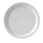 Thumbnail image #1 for Vertex China Catalina CAT-8 9" Round Porcelain Plate, Narrow Rim, Rolled Edge, Bright White Case of 2 Dozen