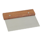 Thumbnail image #1 for Thunder Group SLTWDS006 Stainless Steel Dough Scraper with Wood Handle, 6 x 4 Inch, Satin Finish Case of 72