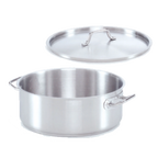 Thumbnail image #1 for Alegacy Foodservice Products Optima SSBR25 25 qt Stainless Steel Brazier with Cover, 17-3/4 in Diameter