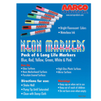 Thumbnail image #1 for AARCO Products MFL-6 Neon Chalk Markers, Water-Based Ink, 6 Colors