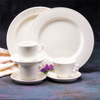 Thumbnail image #2 for 1880 Hospitality Neo-Classic by Oneida® F1010000157 China Plate, 11-1/4 in, Round, Wide Rim, Cream White 1 Dozen