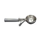 Thumbnail image #1 for CAC China SICD-8GY #8 4 oz Stainless Steel Thumb Disher with Gray Plastic Handle Case of 36